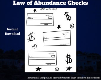 Abundance exams Etsy image regarding Printable Abundance Check called Abundance exams Etsy